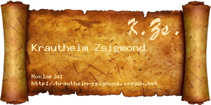 Krautheim Zsigmond névjegykártya