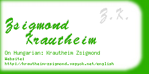 zsigmond krautheim business card